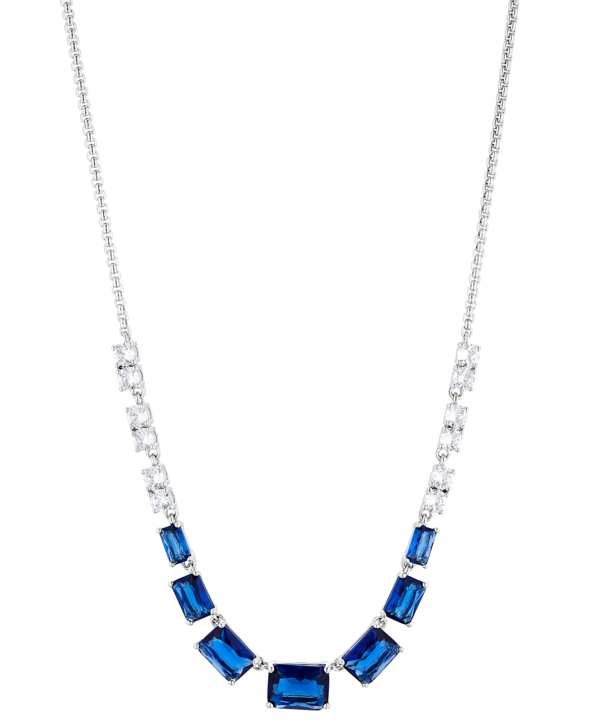 Eliot Danori Silver-tone Mixed Crystal Statement Necklace, 16" + 2" Extender, Created For Macy's