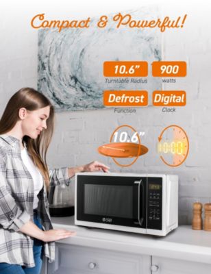 0.9 Cu. Ft. Counter Top Microwave 10 Power Levels,White