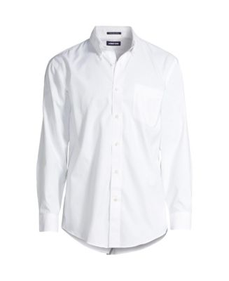 Lands' End Men's Traditional Fit Solid No Iron Supima Pinpoint Button ...