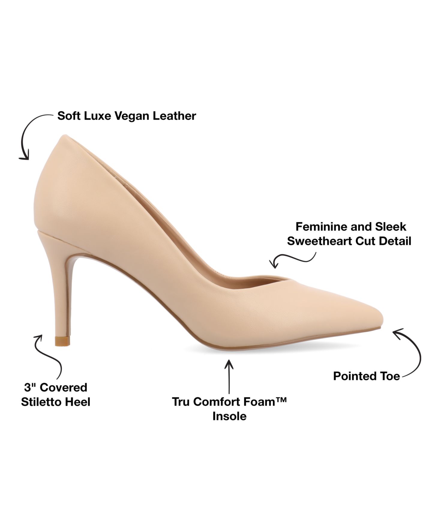 Женские туфли Journee Collection Gabriella Pointed Toe, цвет: Ракушечный — фото 8