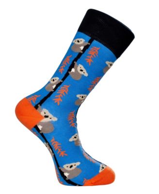 Men's Koala Novelty Colorful Unisex Crew Socks with Seamless Toe Design, Pack of 1