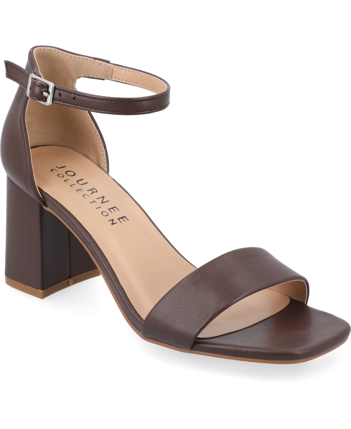 Shop Journee Collection Women's Valenncia Ankle Strap Sandals In Mahogany