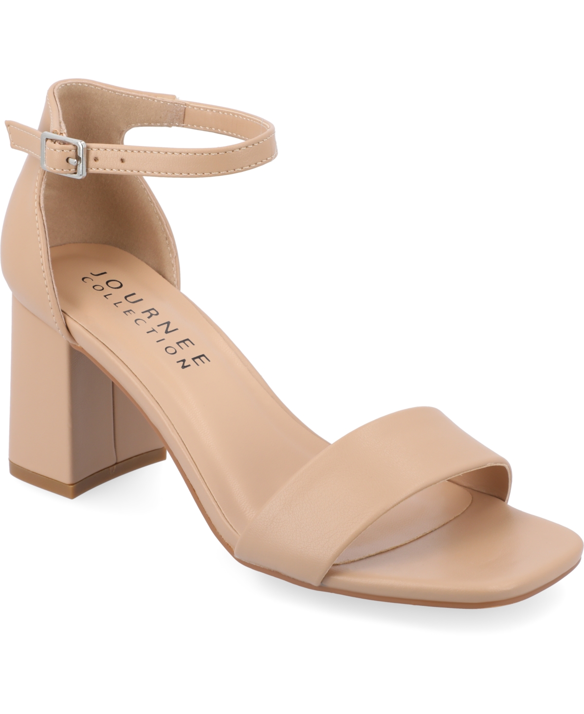 Shop Journee Collection Women's Valenncia Ankle Strap Sandals In Almond