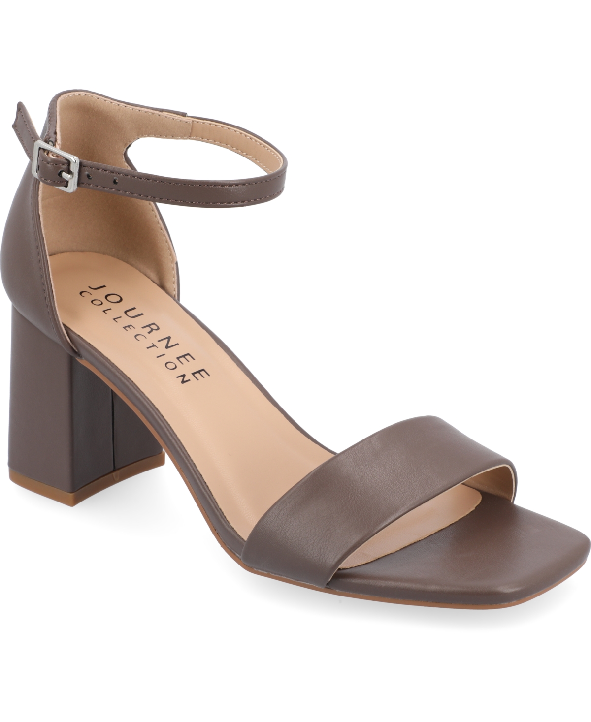 Shop Journee Collection Women's Valenncia Ankle Strap Sandals In Truffle