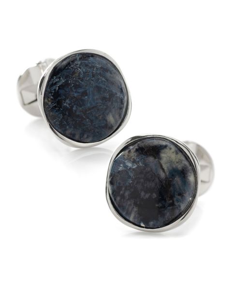 Мужские запонки Ox & Bull Trading Co. Sterling Silver Classic Formal Pietersite Cufflinks
