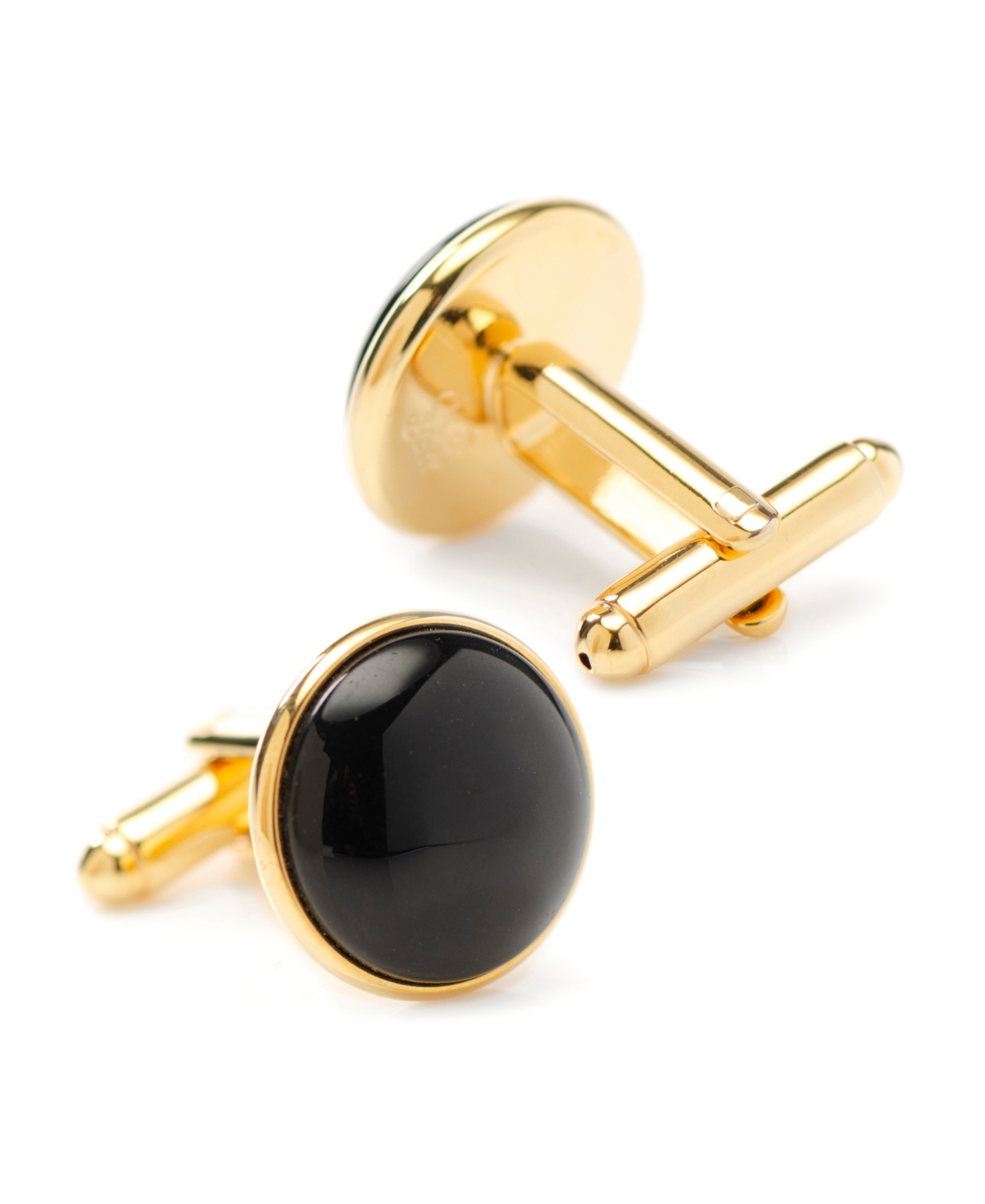 Shop Ox & Bull Trading Co. Men's Gold-tone And Onyx 5 Cufflinks And Stud Set, 7 Piece Set In Black