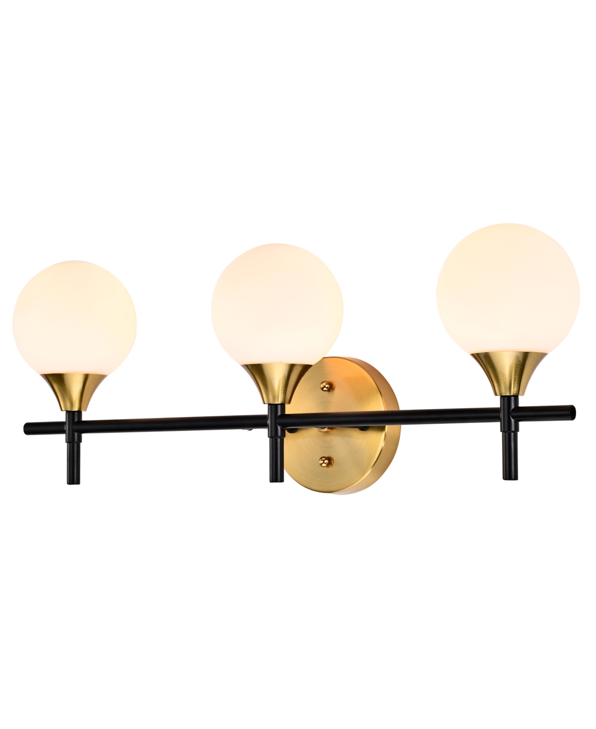 Home Accessories Aeneas 17" 3-light Indoor Wall Sconce With Light Kit In Matte Black And Brass