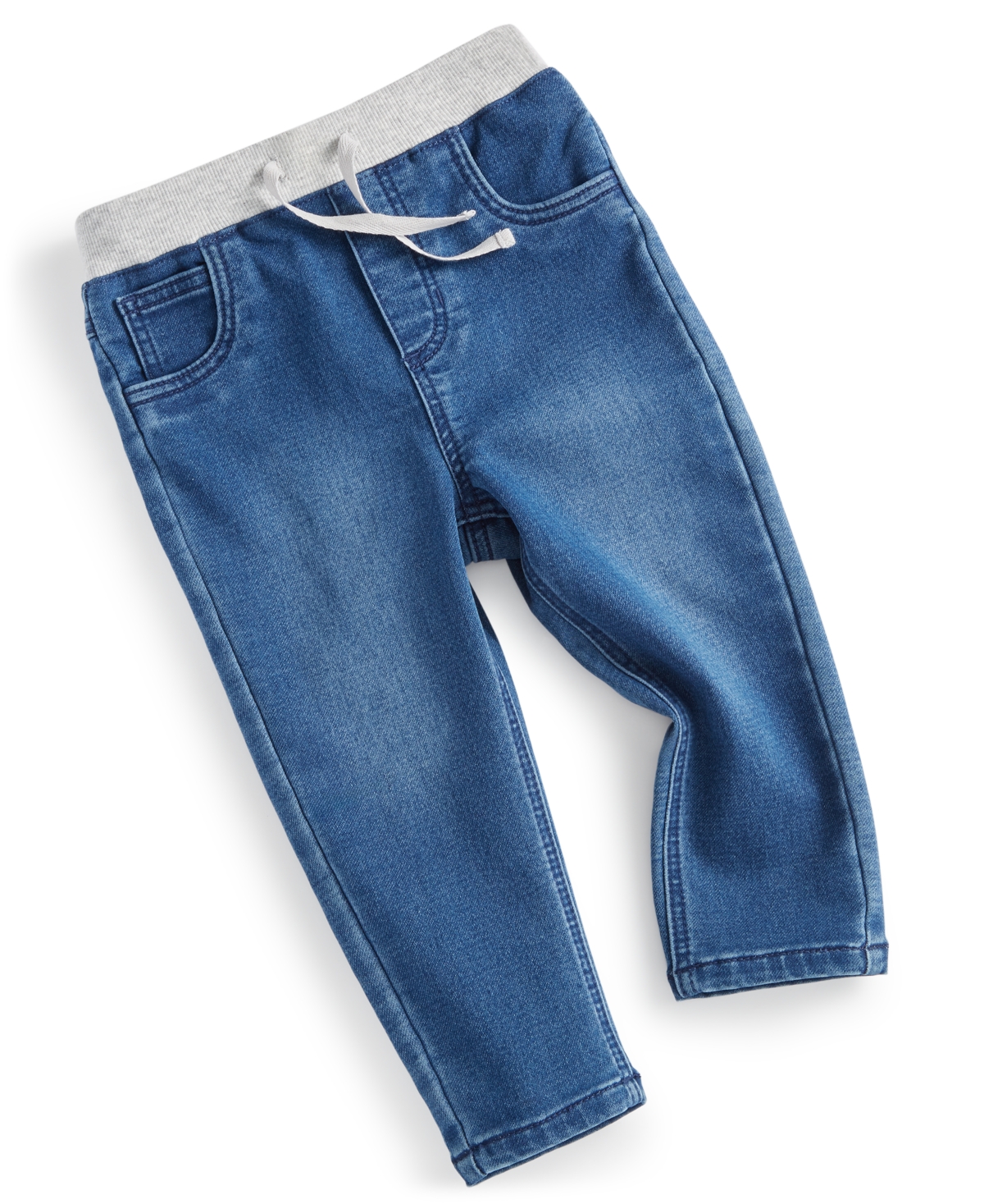 First Impressions Baby Boys Authentic Wash Knit Jeans, Created For Macy's