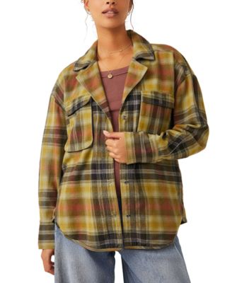Free People - Women's Izzy Cotton Button-Front Cargo Shacket