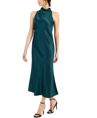 green emerald velvet dress Women's Cowl Neck Dress | Green Cowl Neck Dress main image 1