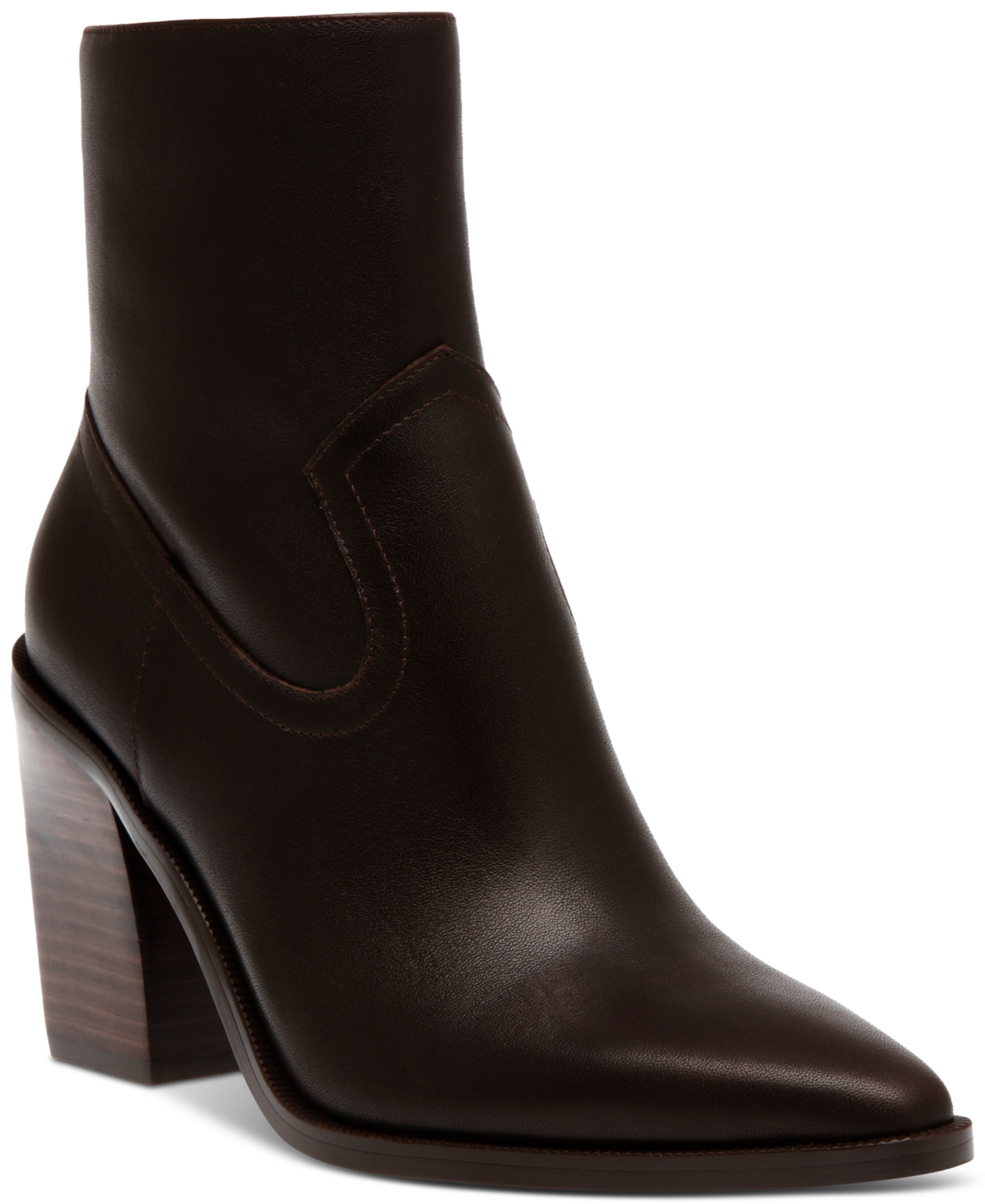 Steve Madden Women's Elene Pointed-toe Booties In Brown Leather