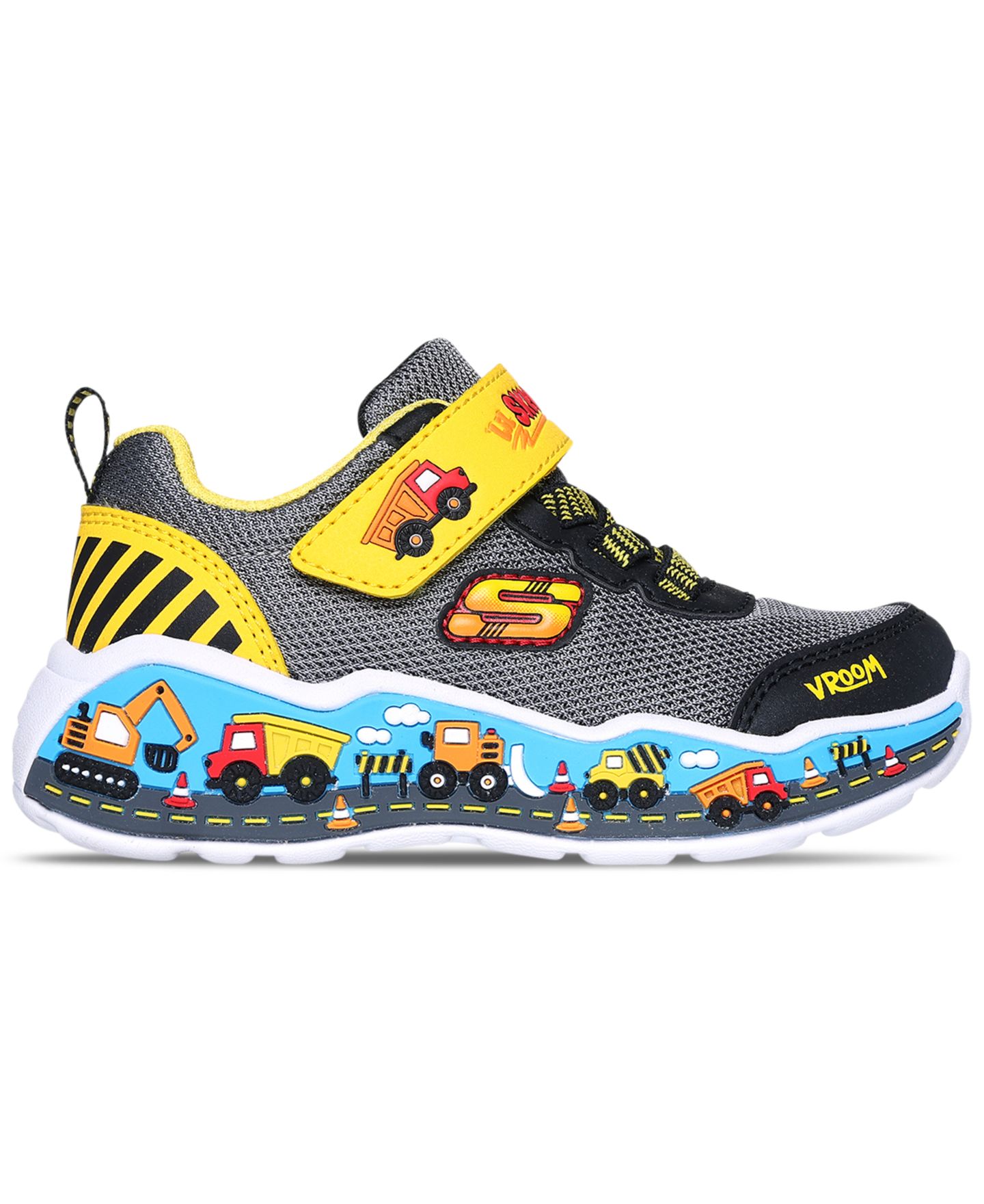 Детские повседневные кроссовки Skechers Play Scene для мальчиков с регулируемым ремешком, цвет: Чёрный / Жёлтый — фото 2