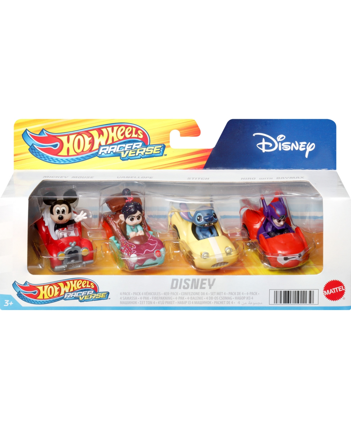 Shop Hot Wheels Racerverse Set Of 4 Die-cast  Cars With Disney Characters As Drivers In Multi-color