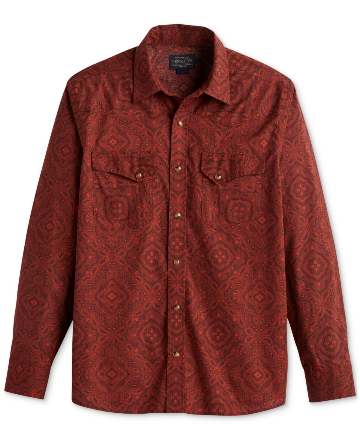 Pendleton Men's Laramie Paisley Geo-print Button-down Western Shirt In Chili Red