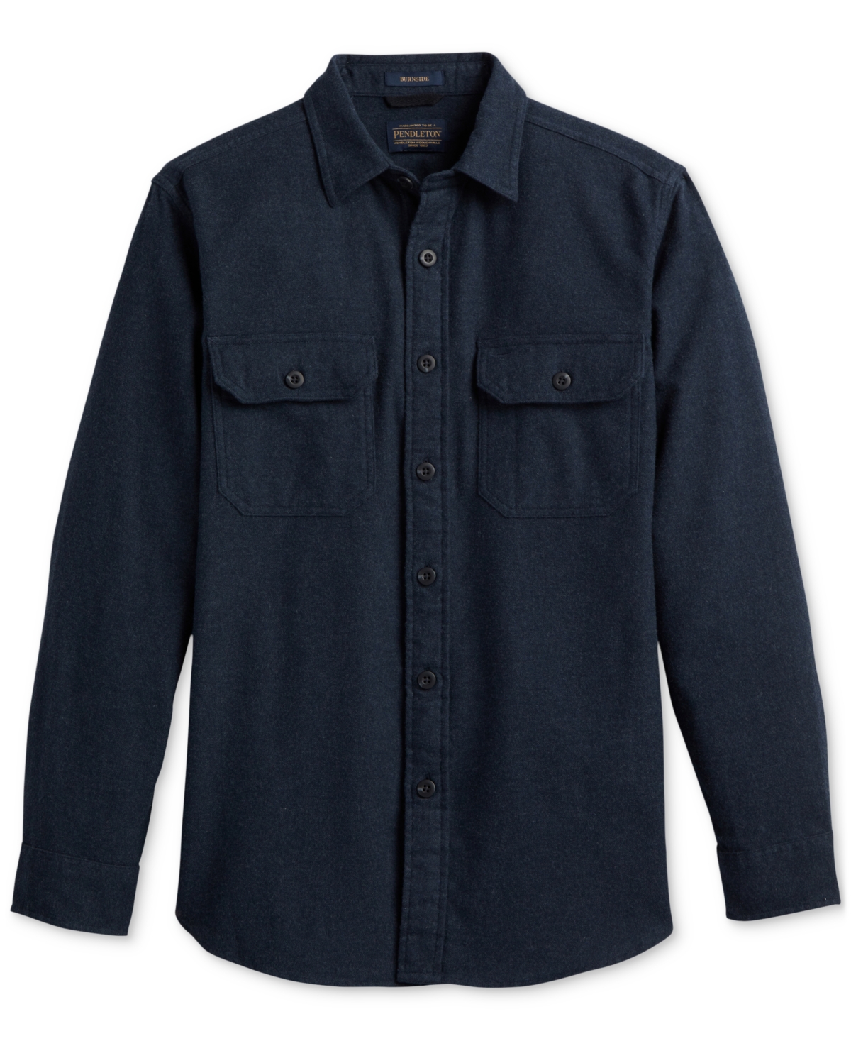 Pendleton Men's Burnside Solid Button-down Flannel Shirt In Navy Heather