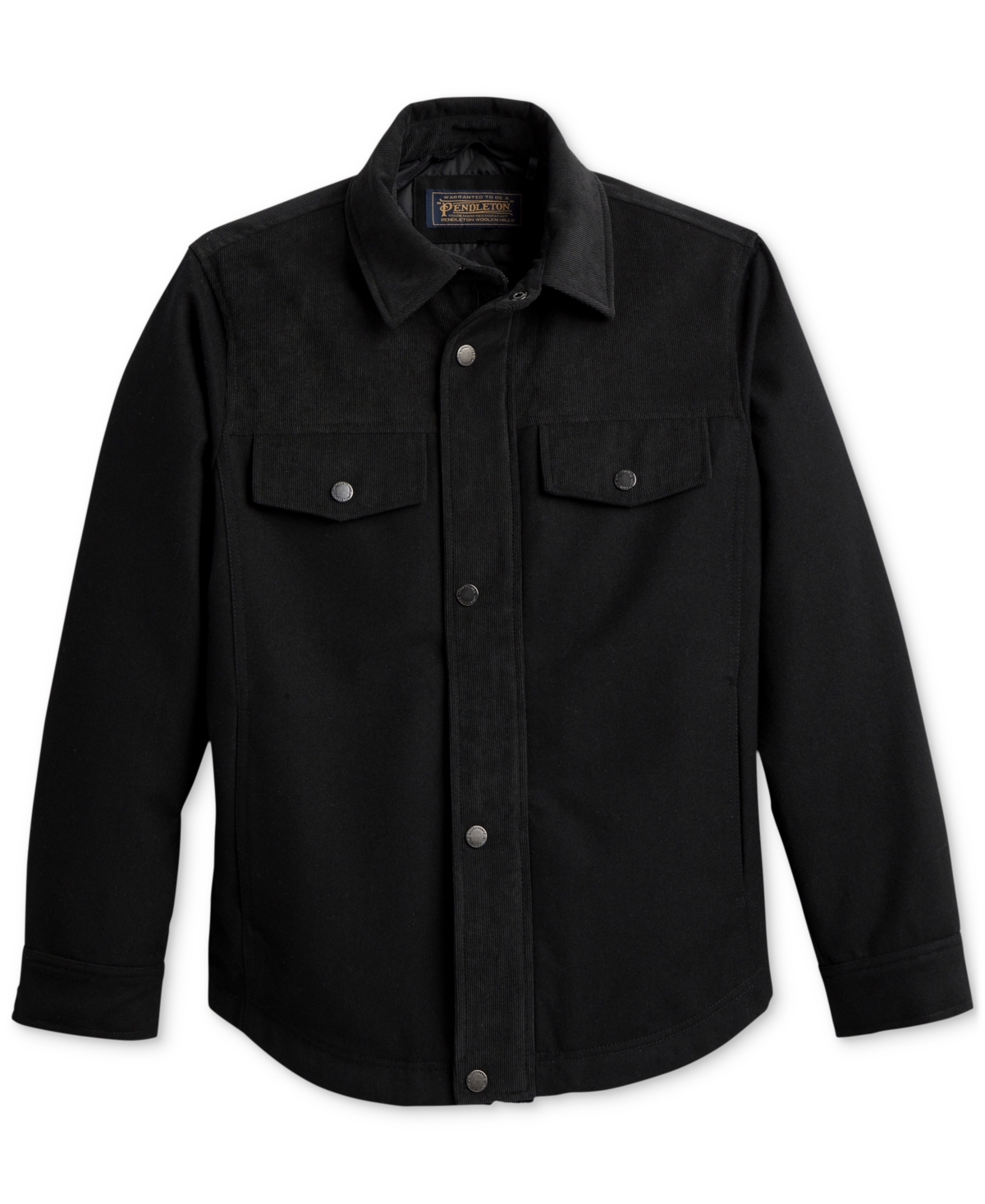 Pendleton Men's Timberline Mixed-media Solid Water-resistant Shirt Jacket In Black