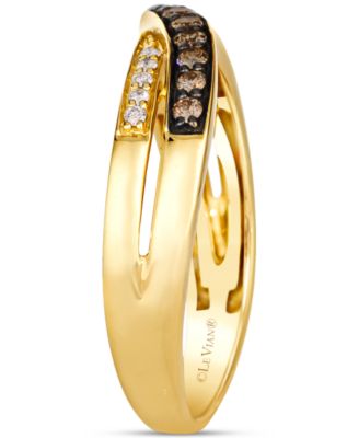 Chocolate Diamond & Nude Diamond Crossover Ring (1/4 ct. t.w.) in 14k Gold