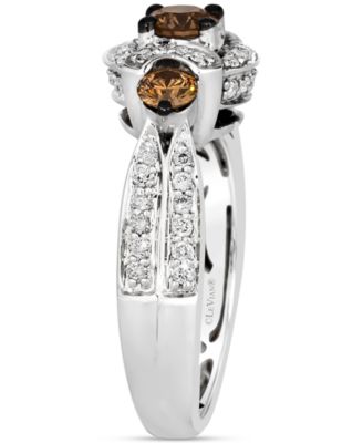 Chocolate Diamond & Nude Diamond Ring (5/8 ct. t.w.) in 14k White Gold