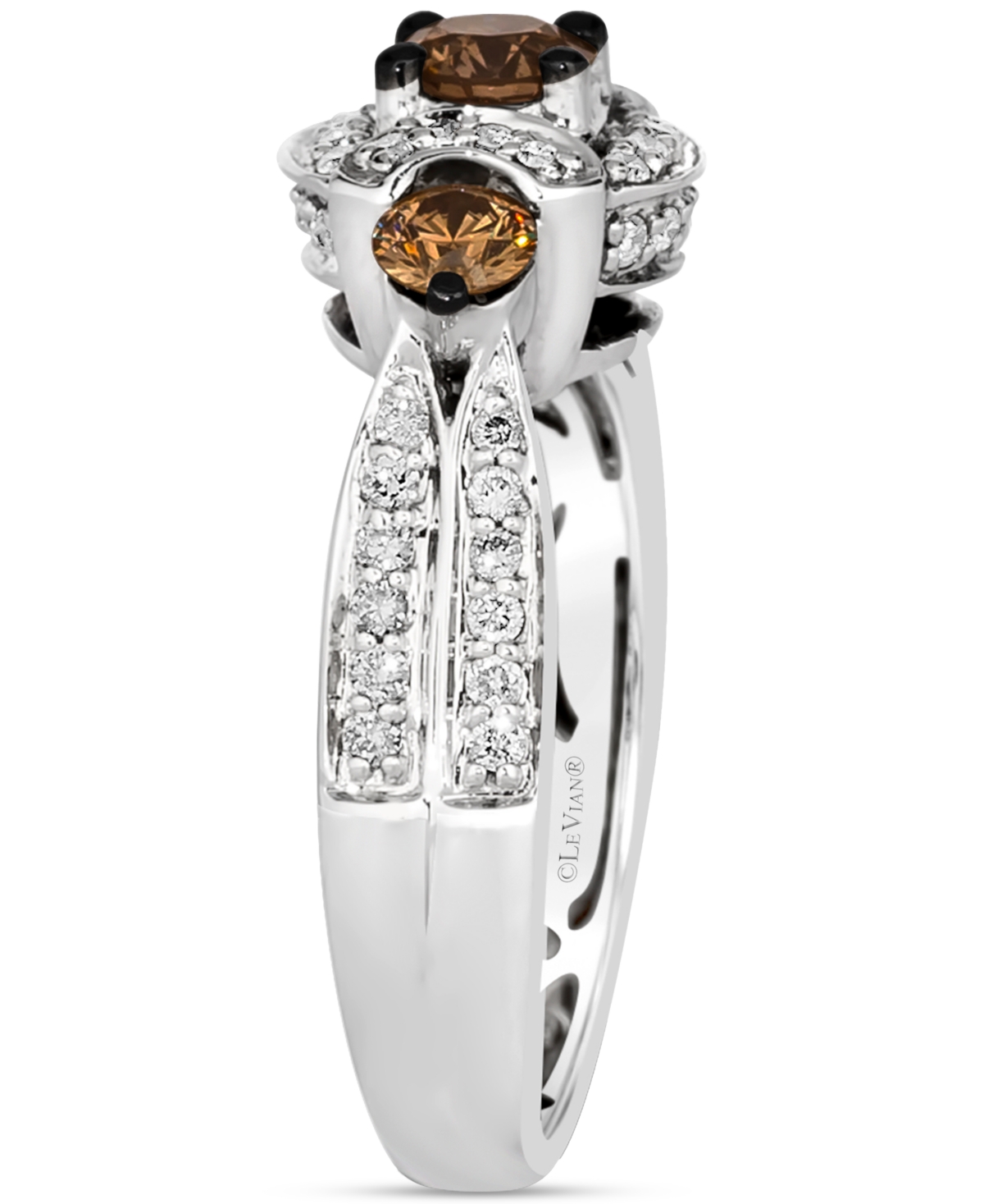 Le Vian Chocolate Diamond & Nude Diamond Ring (5/8 Ct. T.w.) In 14k White Gold In Metallic