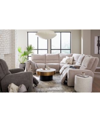 Shop Macy's Deklyn Zero Gravity Fabric Sectional Collection Created For Macys In Brown