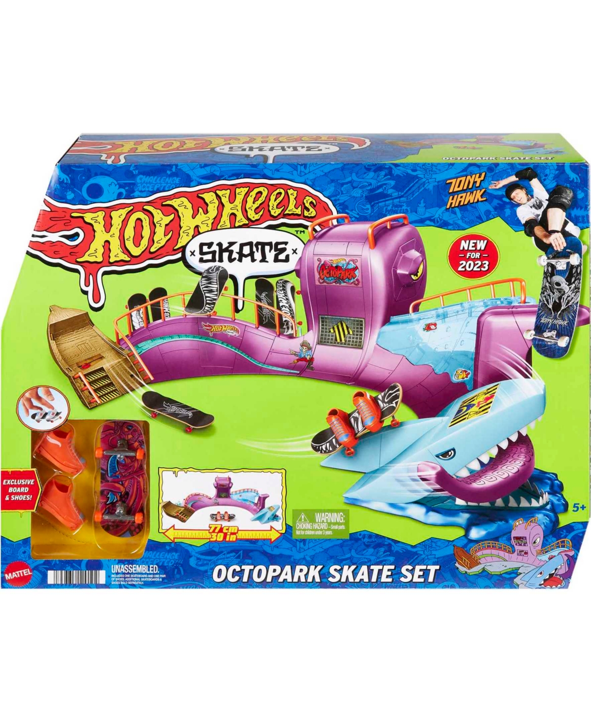 Shop Hot Wheels Skate Octopark Playset, With Exclusive Fingerboard And Skate Shoes In Multi-color