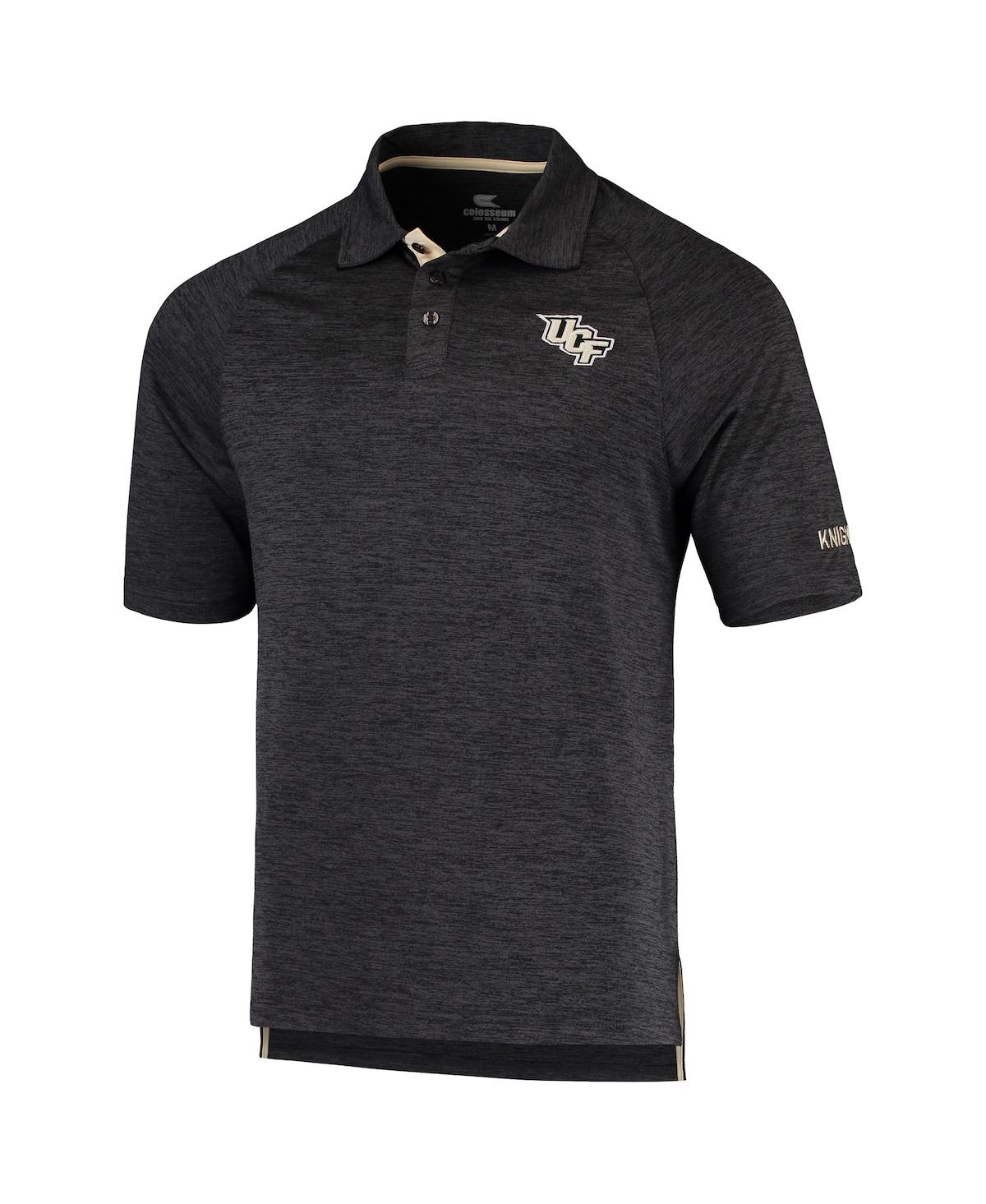 Colosseum Heathered Black Ucf Knights Down Swing Polo In Heather Black