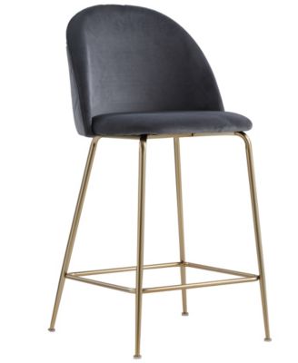 Miramar 39" Velvet Metal Bar Stools, Set of 2