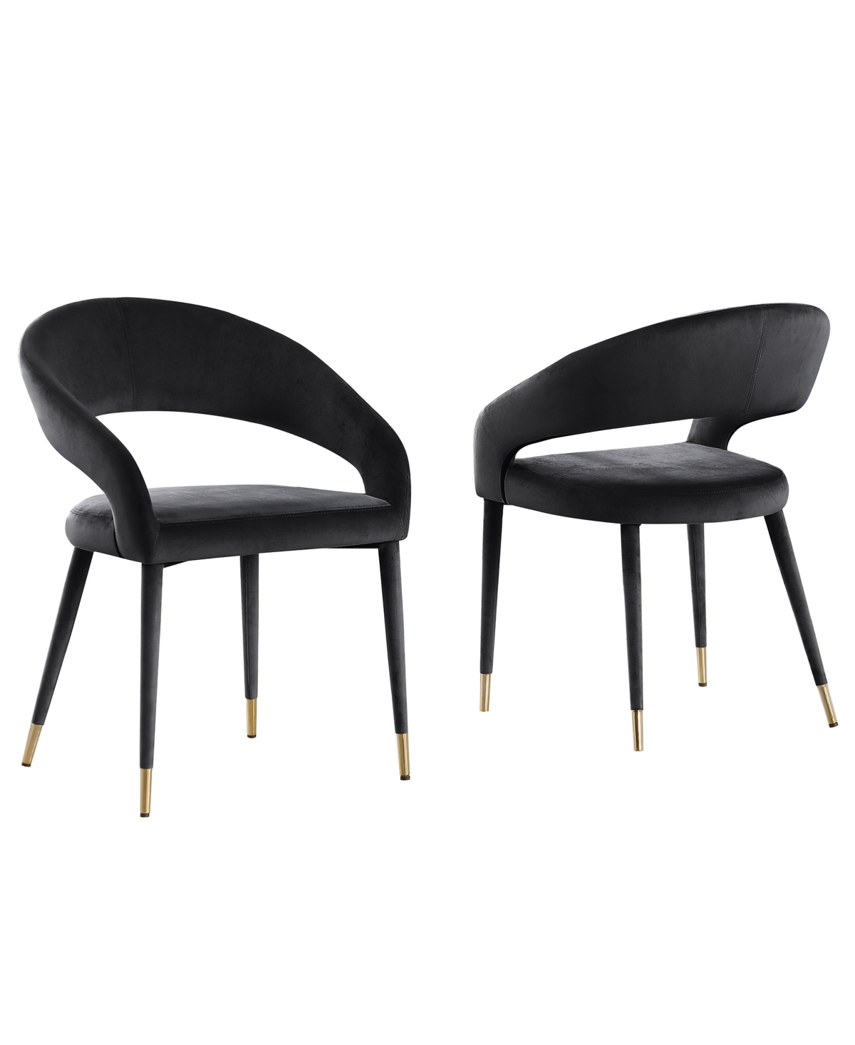 Best Master Furniture Jacques Velvet Dining Chairs, Set of 2