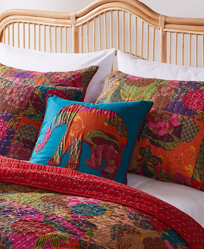 Greenland Home Fashions Jewel Cotton KanthaStyle 5 Piece Quilt Set, King Macy's