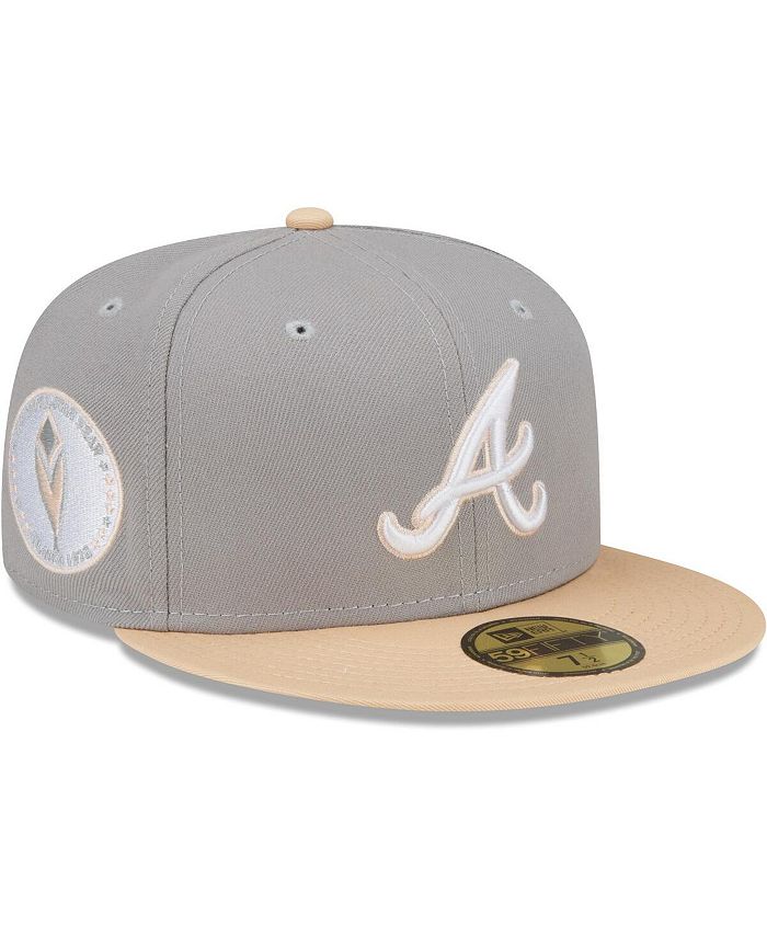 Atlanta Braves New Era Pastel Undervisor 59FIFTY Fitted Hat - Black