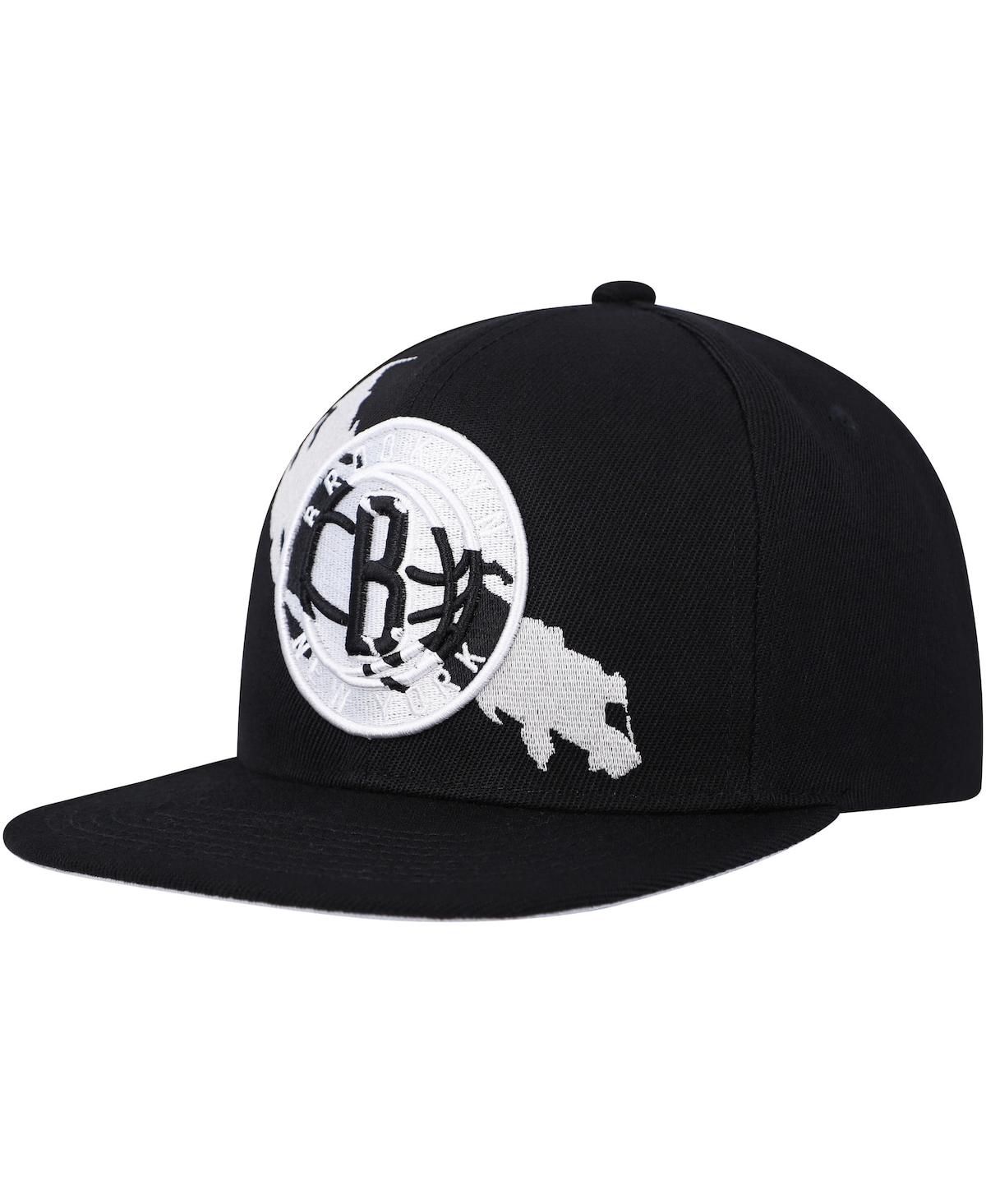 Mitchell & Ness Men's  Black Brooklyn Nets Paint By Numbers Snapback Hat In Black