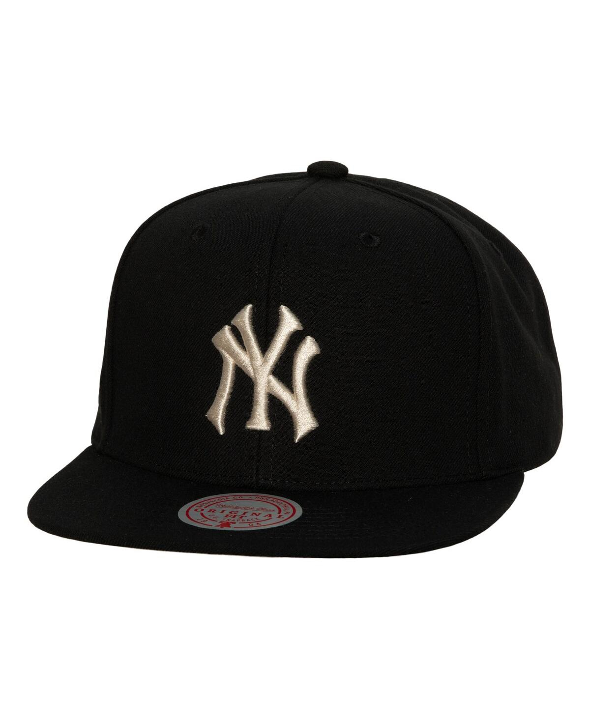 Mitchell & Ness Men's  Black New York Yankees Cooperstown Collection True Classics Snapback Hat In Black/white
