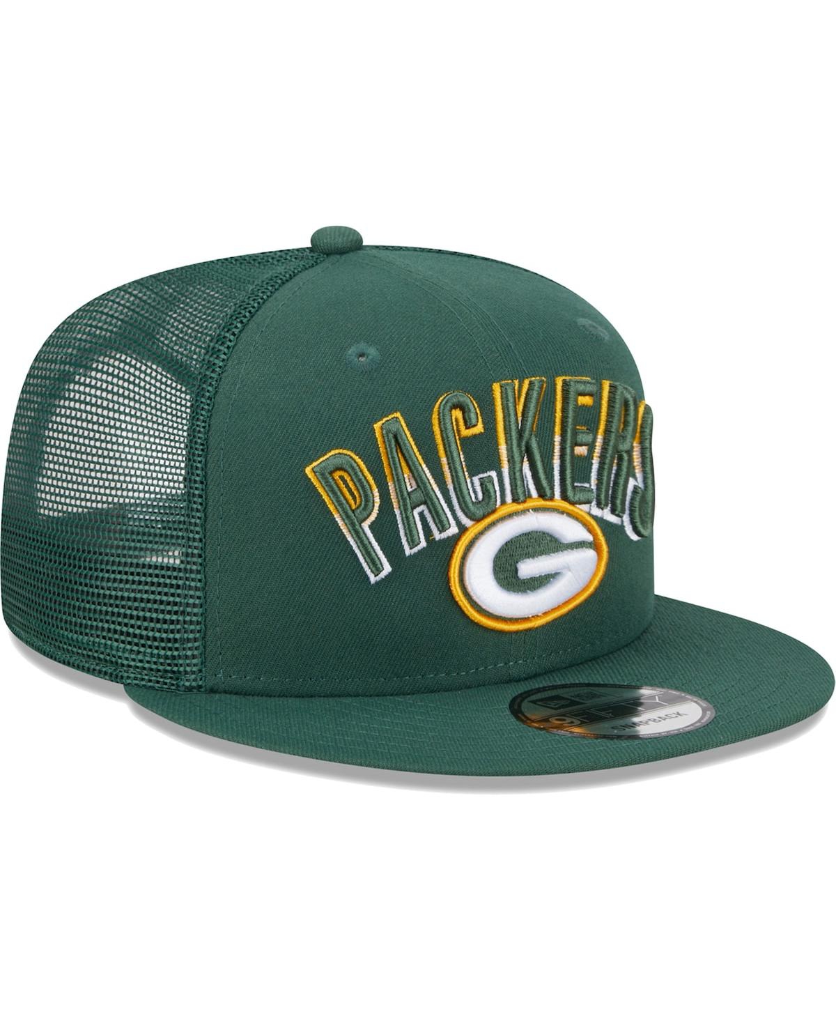 Men's New EraGreen Bay Packers Grade Trucker 9FIFTY Snapback Hat - Green