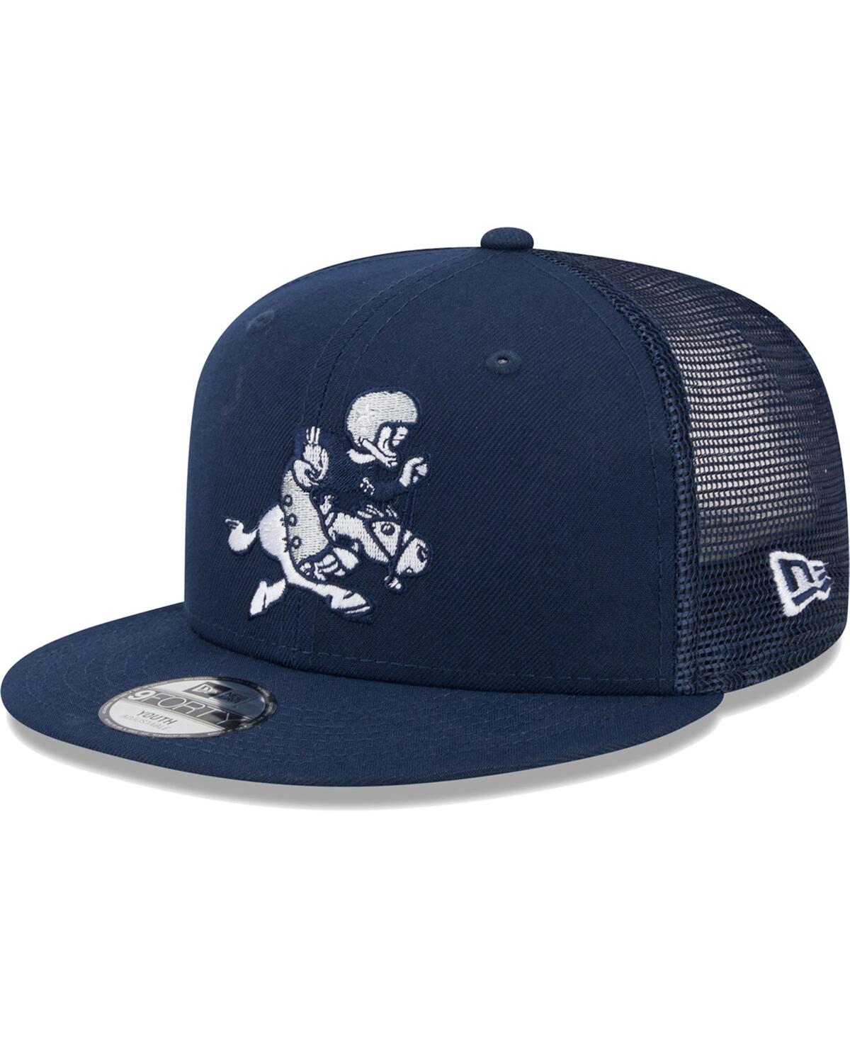 Shop New Era Big Boys And Girls  Navy Dallas Cowboys Retro Joe Main Trucker 9fifty Snapback Hat