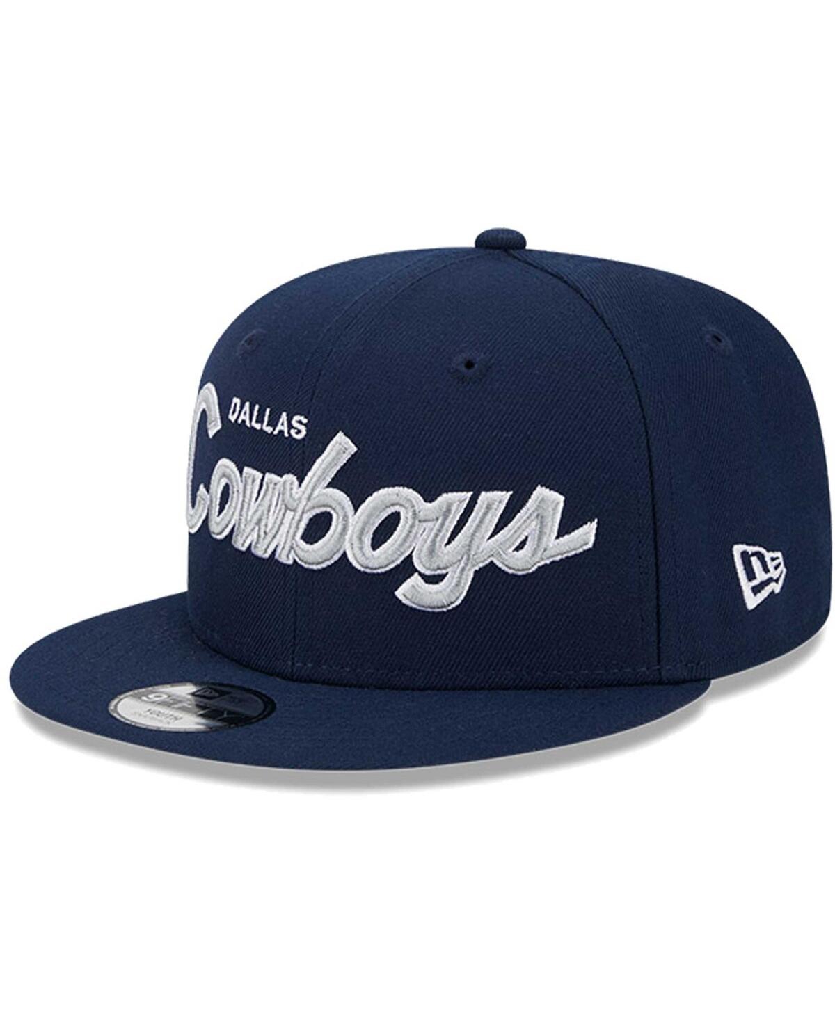 New Era Kids' Big Boys And Girls  Navy Dallas Cowboys Main Script 9fifty Snapback Hat
