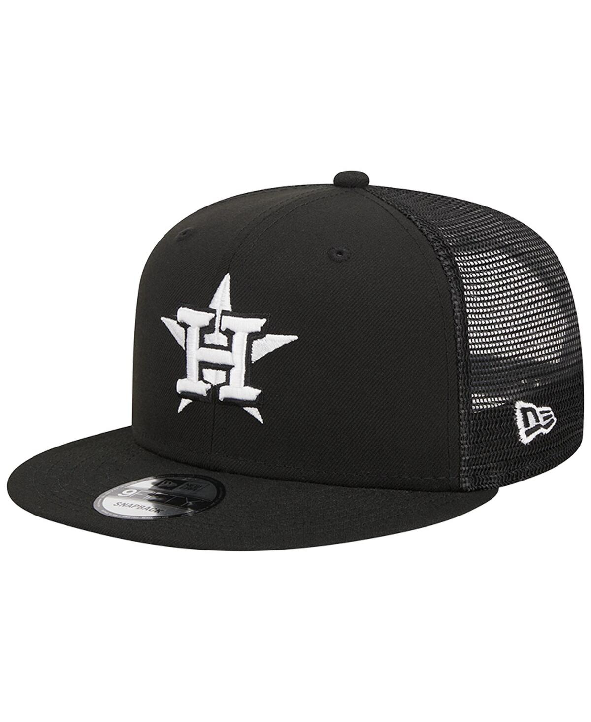 New Era Men's  Black Houston Astros Street Team A-frame Trucker 9fifty Snapback Hat