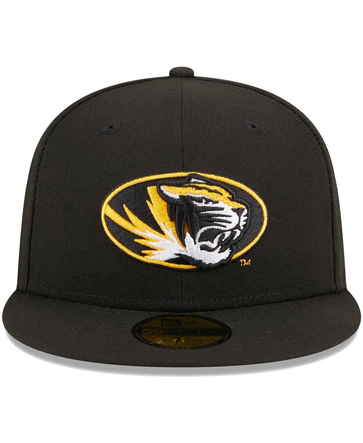 New Era Men's  Black Missouri Tigers Evergreen 59fifty Fitted Hat In Black