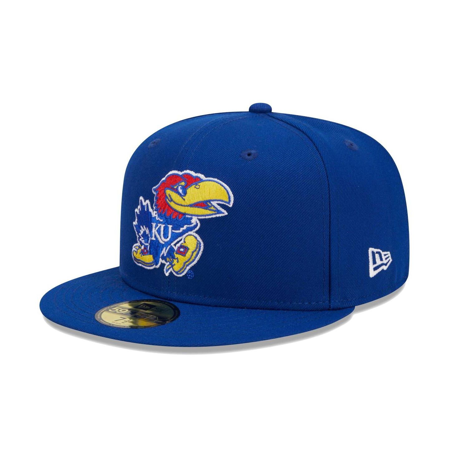 Мужская кепка New Era Royal Kansas Jayhawks Evergreen 59FIFTY Fitted Hat — фото 2