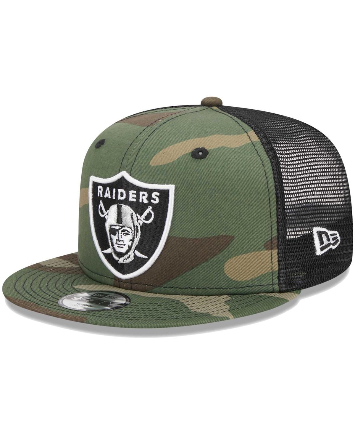 New Era Big Boys And Girls  Camo Las Vegas Raiders Main Trucker 9fifty Snapback Hat In Camo