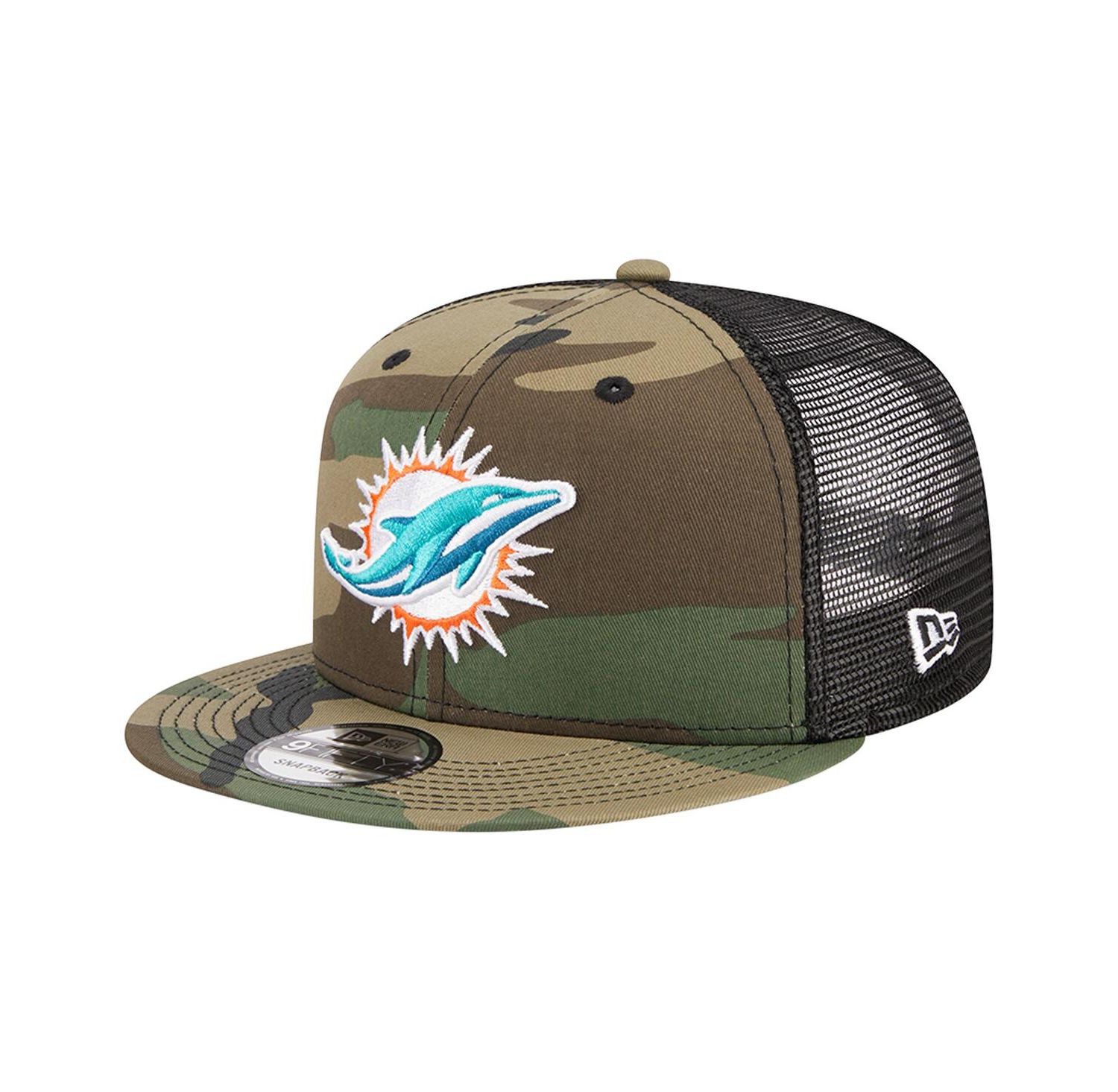 Men's Camo Miami Dolphins Main Trucker 9FIFTY Snapback Hat