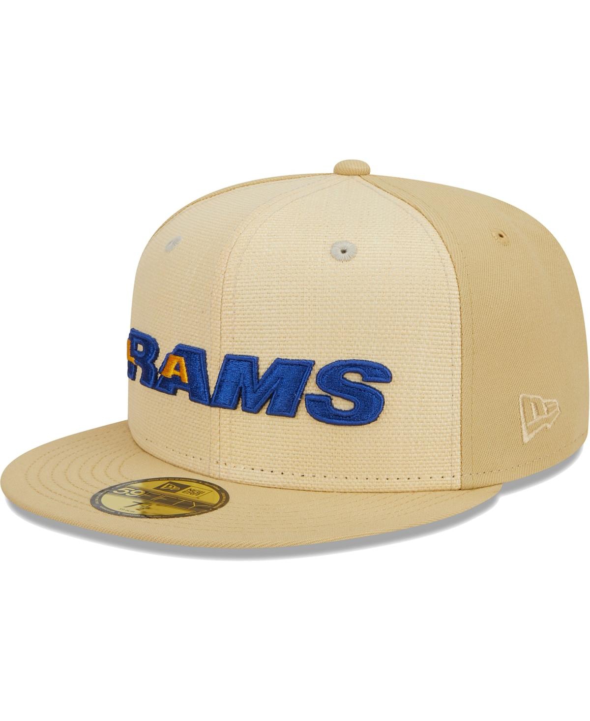 New Era Men's  Khaki Los Angeles Rams Raffia Front 59fifty Fitted Hat In Khaki