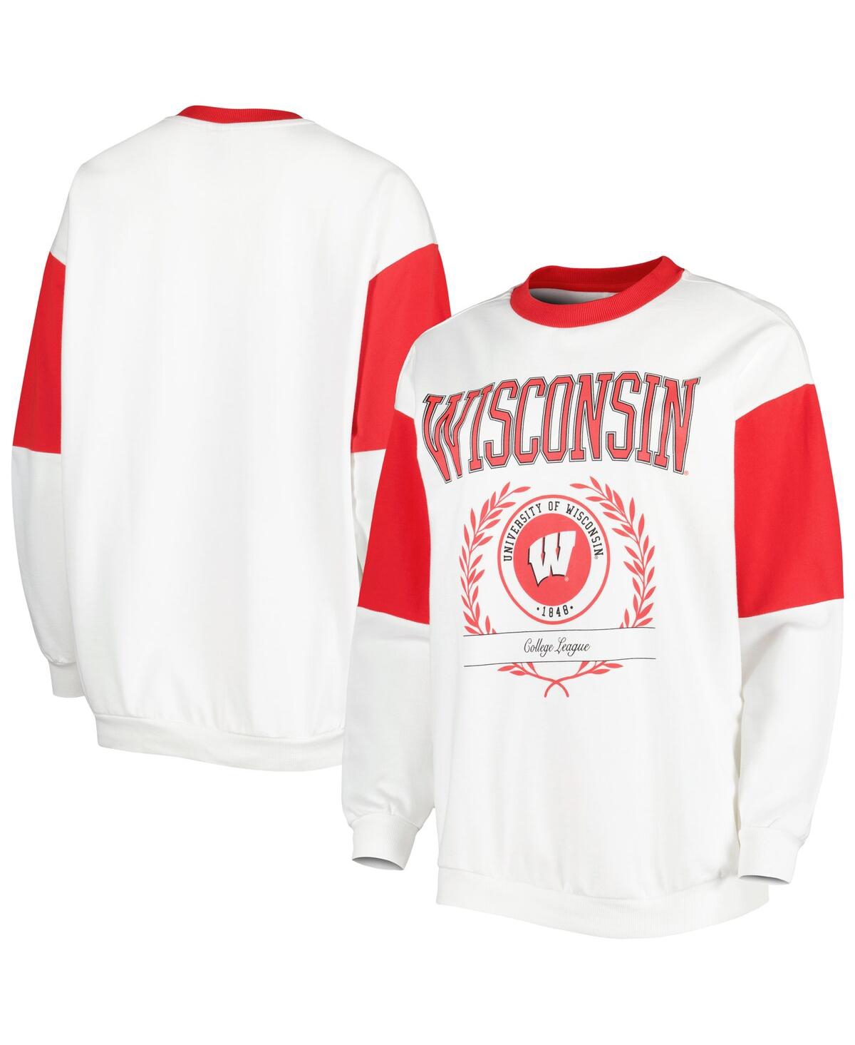 Women's Gameday Couture White Wisconsin Badgers It's A Vibe Dolman Pullover Sweatshirt - White
