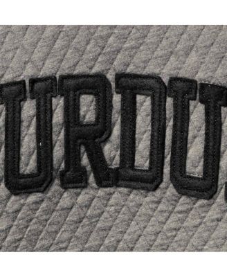 Women's Heather Charcoal Purdue Boilermakers Moose Quilted Pullover Sweatshirt