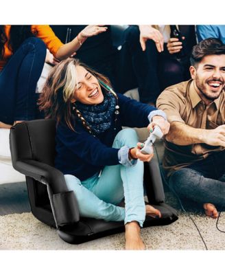 1PC Stadium Seat for Bleachers with Back Support 6 Reclining Positions Padded Cushion