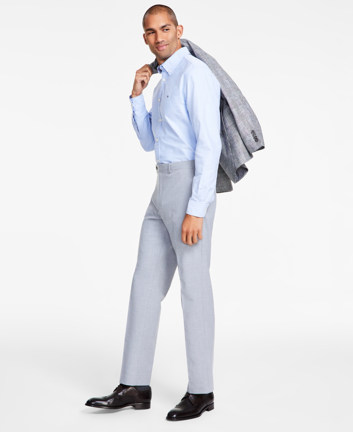 Michael Kors Men's Classic Fit Performance Dress Pants In Light Grey