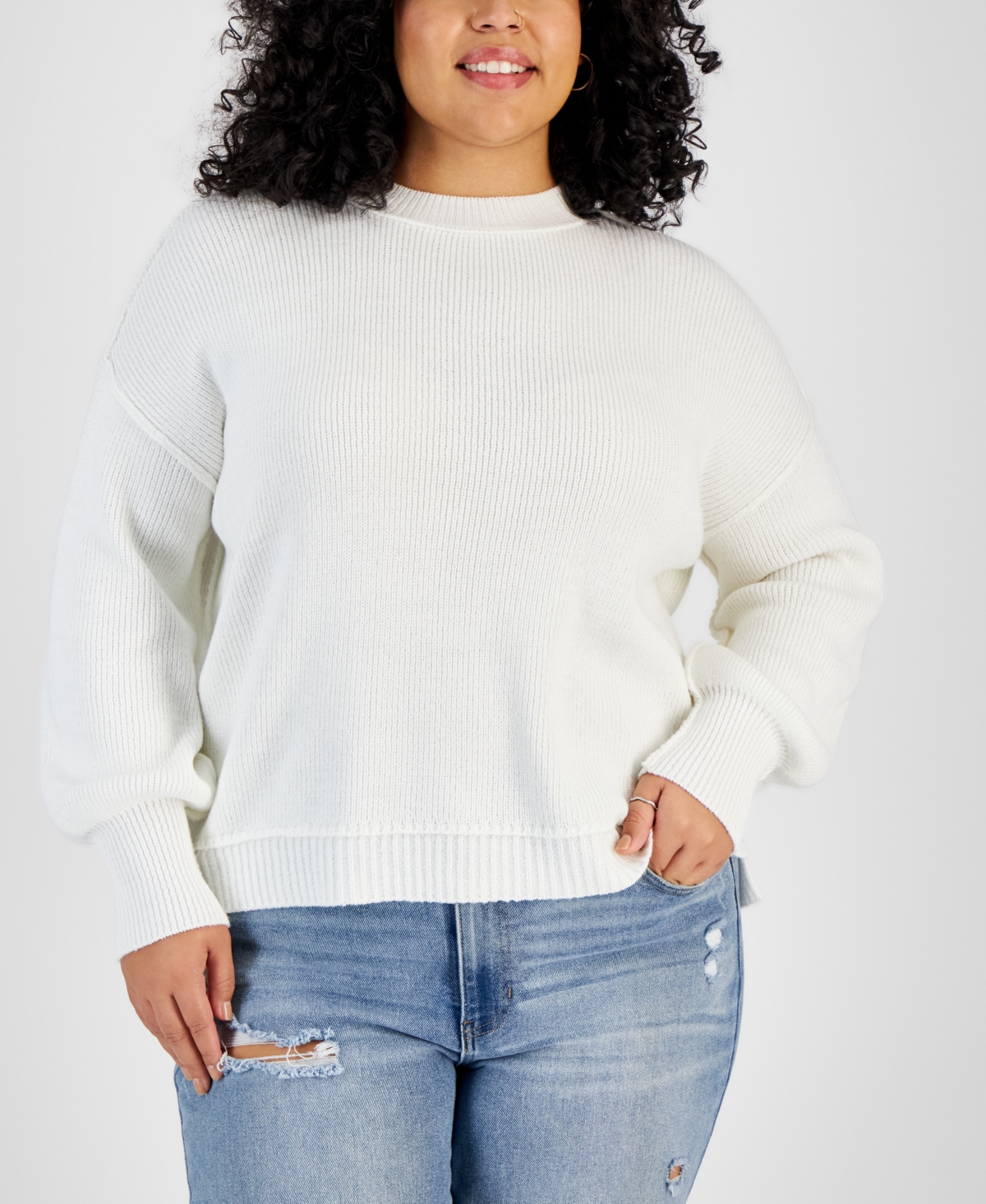 And Now This Trendy Plus Size Seam Sweater In Calla Lilly