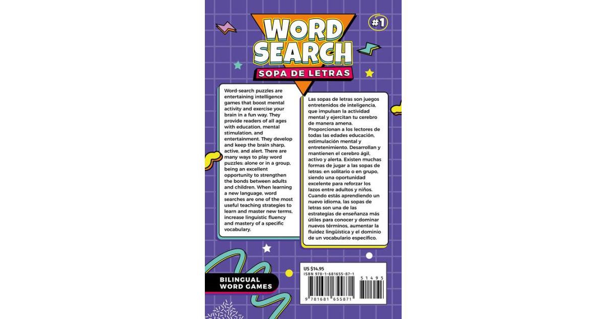 Bilingual Word Search #1 English-Spanish / Sopa de Letras Bilingue #1 Espanol-Ingles by American Book Group