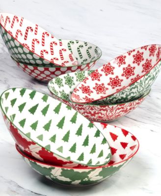 Winter Medley 40 oz Soup Bowls Set of 6, Service for 6