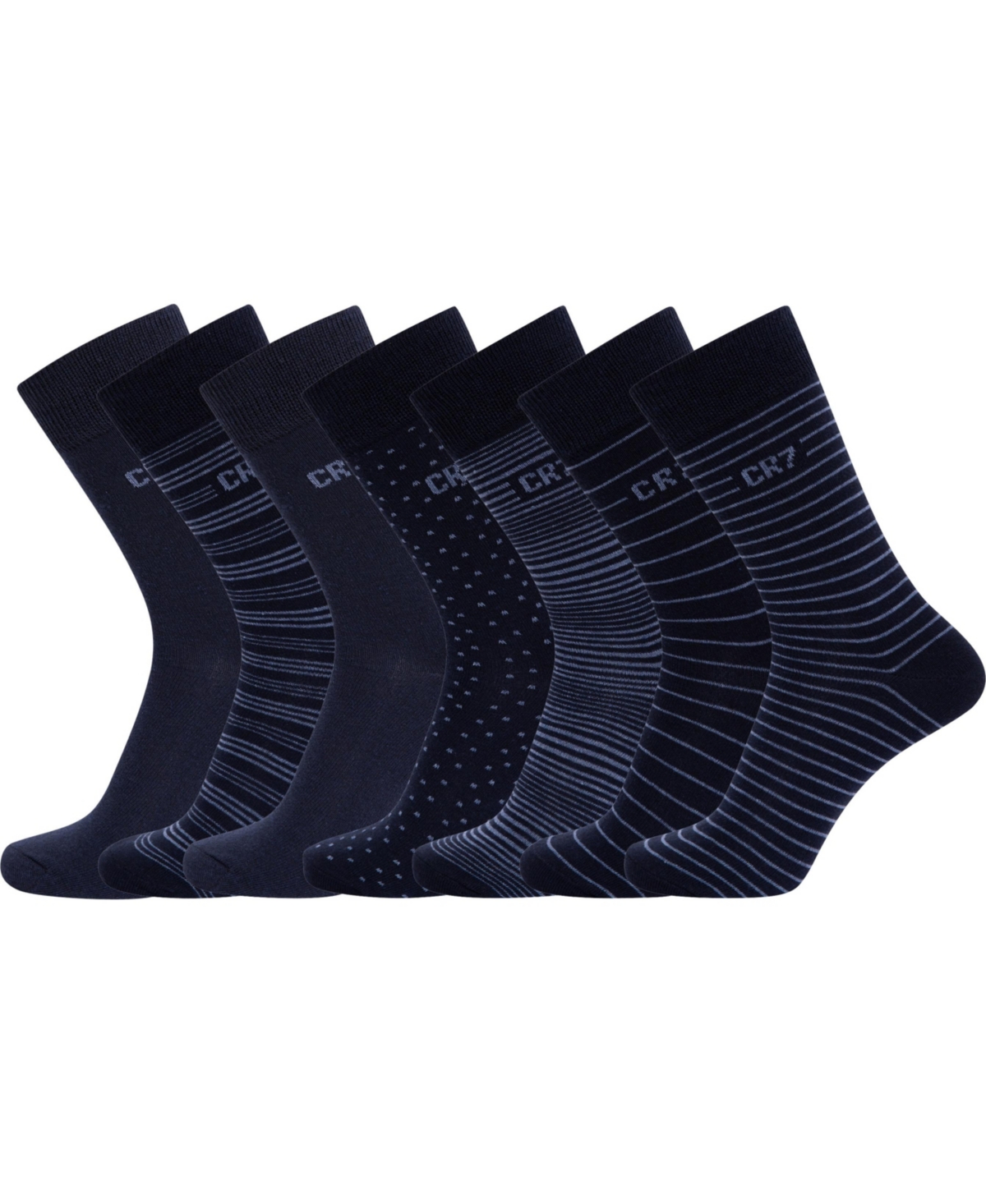 Men's Fashion Socks, Pack of 7 - Black, Blue
