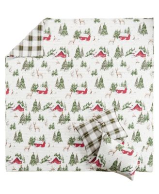 Levtex Home Merry Bright Tatum Pines Reversible Quilt Sets In Red,green